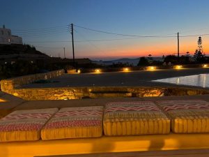 Villa Polinoi, pool view at night